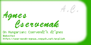 agnes cservenak business card